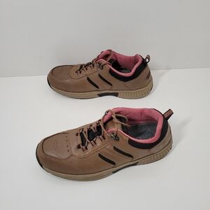 ORTHOFEET BioFit 944 Brown Leather Comfort Walking Sneaker Shoes Women Size 11B
